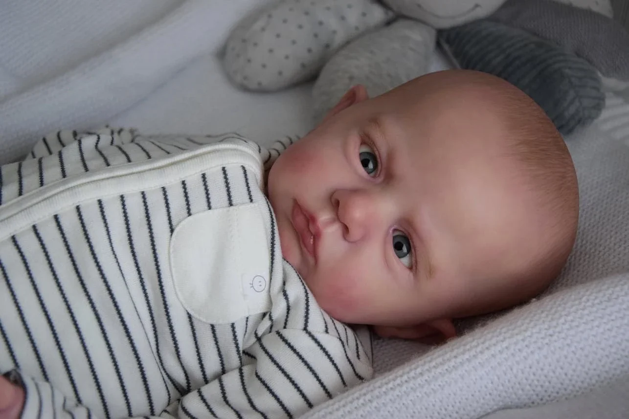 NPK 24''Alta qualità Reborn Cameron dipinta a mano pelle 3D vene visibili con capelli disegnati a mano bambola d'arte da collezione