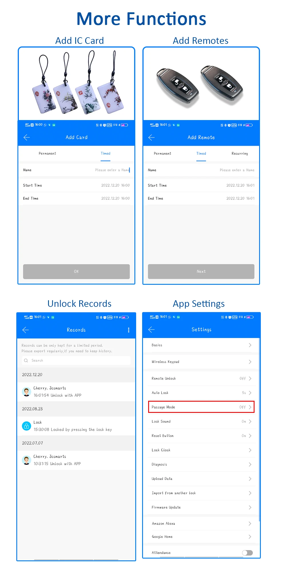 Wasserdichtes Smart Lock für Schiebetüren, digitales Passwort, IC-Kartenschlüssel, unterstützt TTlock App und Alexa Biometric Header – Detail 8