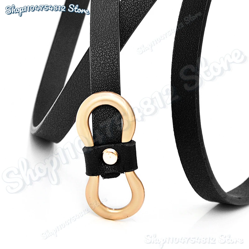 2025 New Simple Women Thin Belt for Dresses Nonporous Waistband Ladies PU Leather Alloy Buckle Decorative Waist Strap