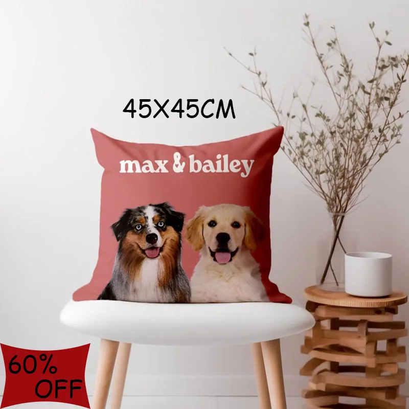 

Custom Pet Photo Pillow for Home Decor Cat/Dog Pillow Cute Gift for Pet LoversChristmas/Birthday Present for Dog Mom & Dad