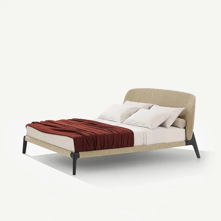 

Italian minimalist, high-end double bed, fabric suspended bed