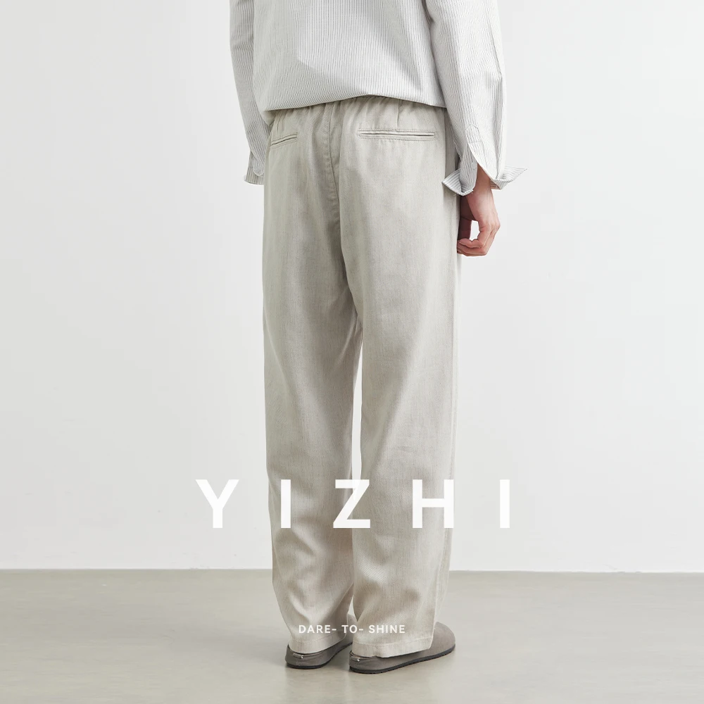 Men's Lyocell Tencel Straight Pants 2025 Summer New Loose Sportswear Pants Fashion Solid Color Casual Men's Pants