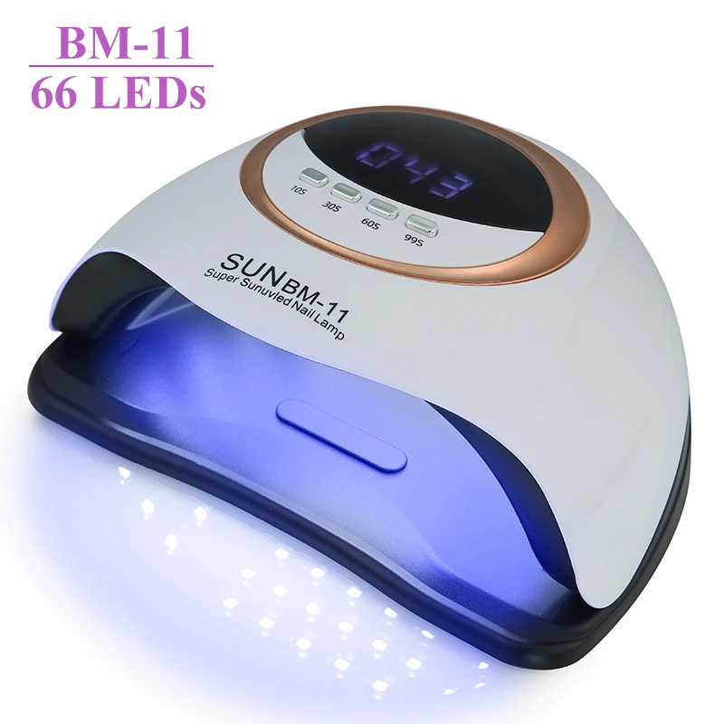 SUN BM-11 المهنية الأشعة فوق البنفسجية LED مسمار مصباح للأظافر هلام البولندية 66 المصابيح علاج سريع مجفف تجفيف مصابيح الضوء مع 4 إعداد الموقت