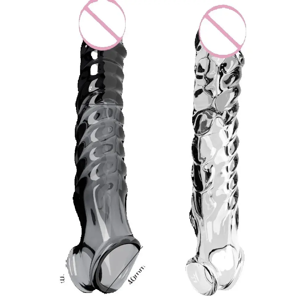 Penis cover for men Thread Vibration Wolf tooth sleeve Enlargemen Safe Silicone Reusable Delay Ejaculation Condoms Sex Toys 18+