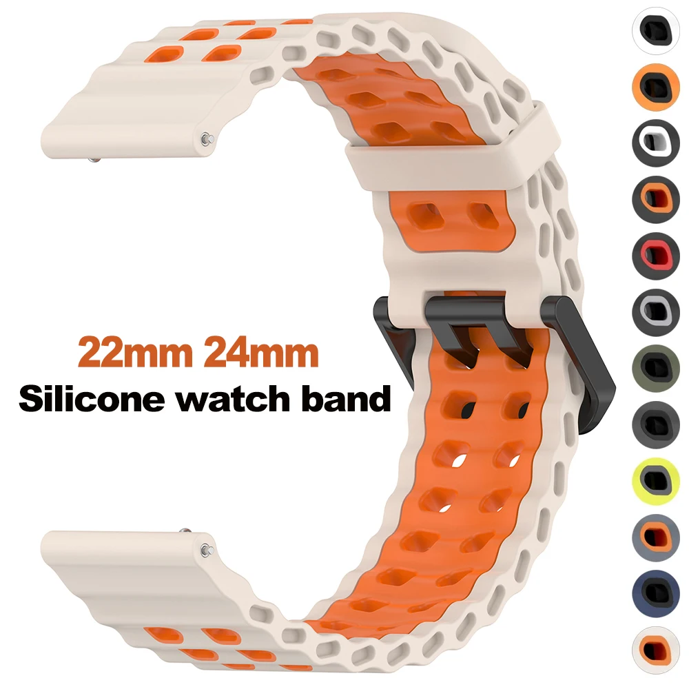 22 مللي متر 24 مللي متر سيليكون حزام ل Suunto 9 بارو 7 D5 المتقشف الرياضة المعصم HR سوار ساعة ذكية تنفس سوار معصمه حزام الساعات