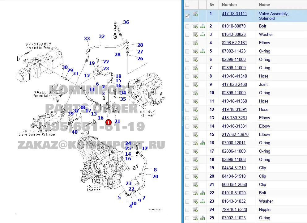 TLF WA250 WA320 Kupplungsmagnetventilbaugruppe 417-18-31111 Laderteile