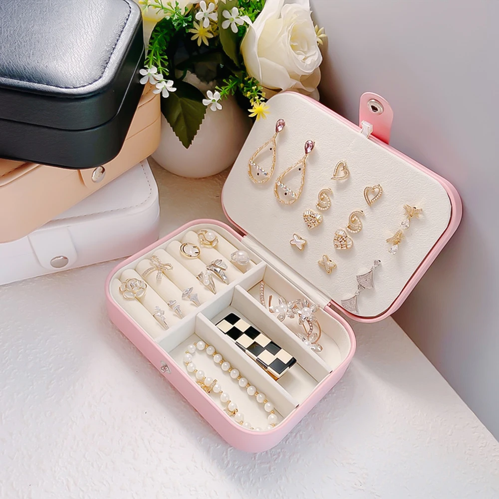 Koreanische Version Einfache Ins Stil Tragbare Schmuck Lagerung Box 2023 Neue High-end-Exquisite Große Kapazität Reise Schmuck Tasche – Detail 8