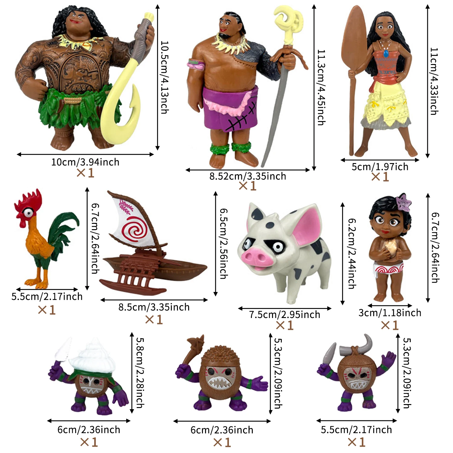 Moana Cake Toppers, Ocean Adventure Cartoon Anime Moana Themed Party Supplies, Birthday Cake Cupcake Toppers