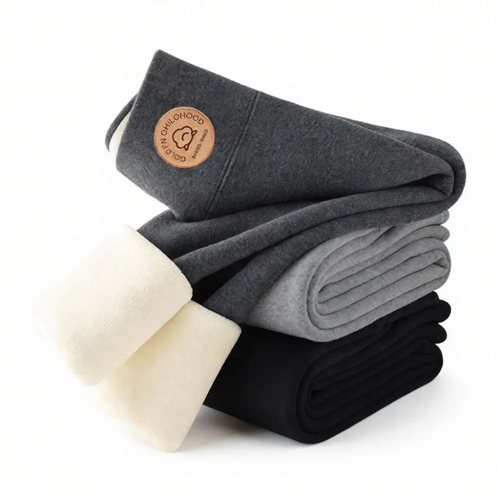 Ladies Fleece Leggings High Waist Winter Warm Thermal Pants Thickening Stretchy Slim Fit Trousers Cold Weather Basic Apparel