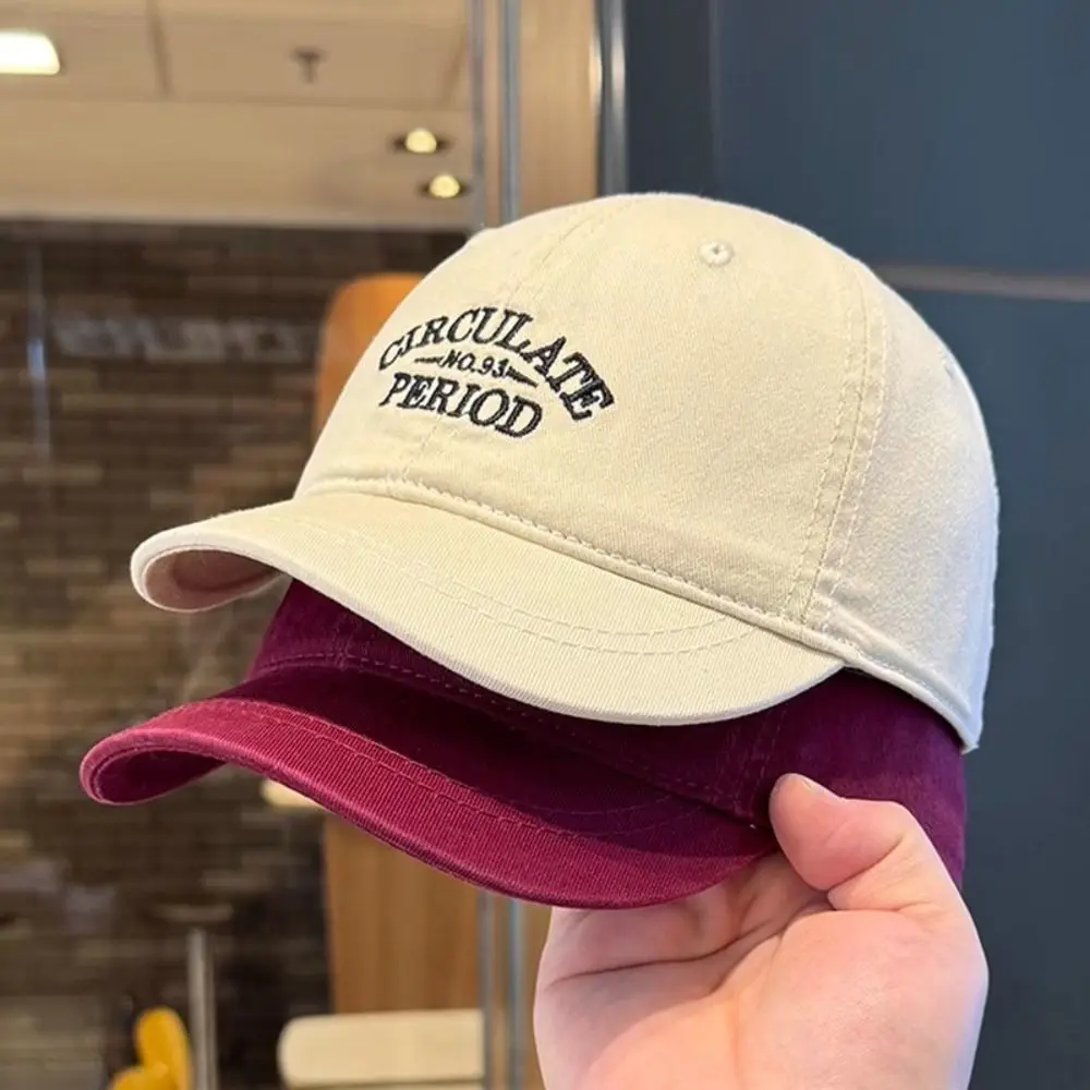 

Polyester Sports Baseball Cap Letters Adjustable Vintage Duck Tongue Cap Versatile Anti-UV Outdoor Letters Baseball Hat Unisex
