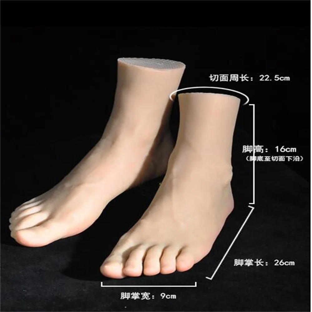 Silicone Mannequin Body Man Foot Jewelry  For Photography, Tpe Male Include Toe Foot, Silk Stockings,Soft Silica Gel, F013