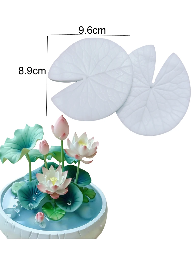 2pcs Lotus Leaf Silicone Cake Mold Veiner Sugar Tool Meridians Clay Sugar Fondant Simulation Gum Paste Mould M2996