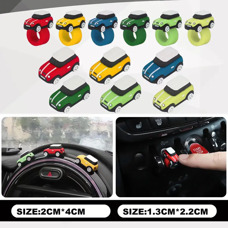 

Car Styling Rubber Sticker Centre Console Car Interior Decal For BMW MINI Cooper F55 F57 R56 R60 R58 F56 Button Cover Ornaments