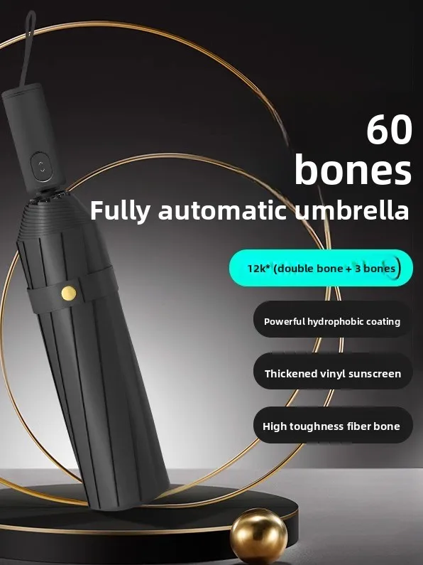 

Зонт с 60 спицами, полностью автоматический, складной, с защитой от солнца и УФ-излучения.