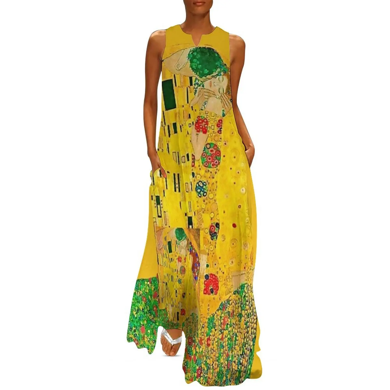 

The Kiss, by Gustav Klimt 1907,cut out version digitally enhanced by WatermarkNZ Press Long Dress Woman dresses