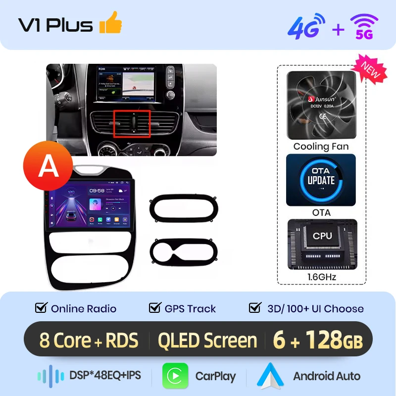 Junsun CarPlay Android Auto Auto Radio voor Renault Clio 4 Zane 2012-2017 GPS Intelligente Systemen Stereo Multimedia Auto Radio