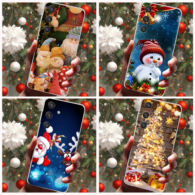 Christmas Case For For Samsunng Galaxy M55 5G Case M54 M34 M14 M23 5G M13 4G Clear Silicone Soft TPU Phone Case GalaxyM54 5G Bag