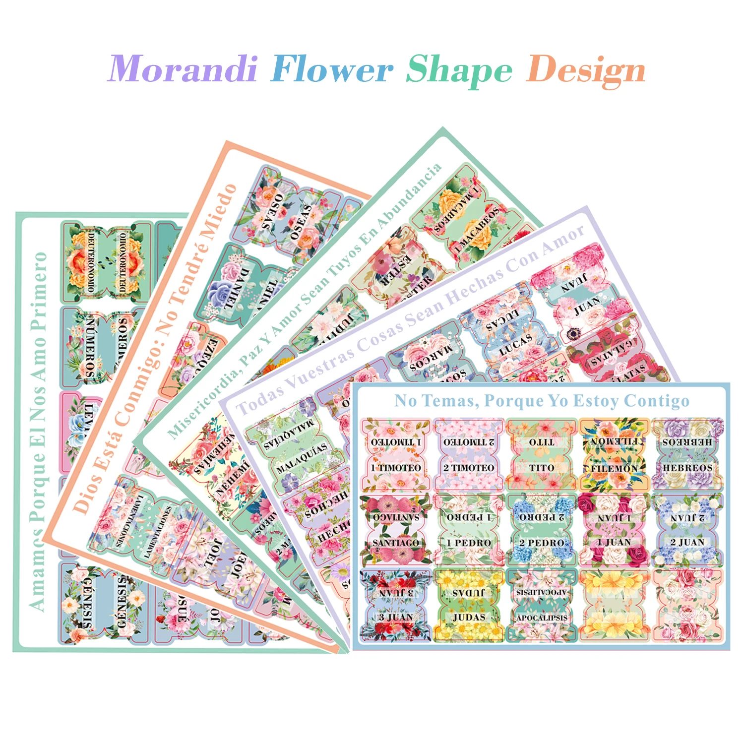 Spanish Bible Tabs, Morandi Spanish Bible Tabs+ 6Pcs Bible Highlighter Pen,Spanish Bible Tabs for Women and Men