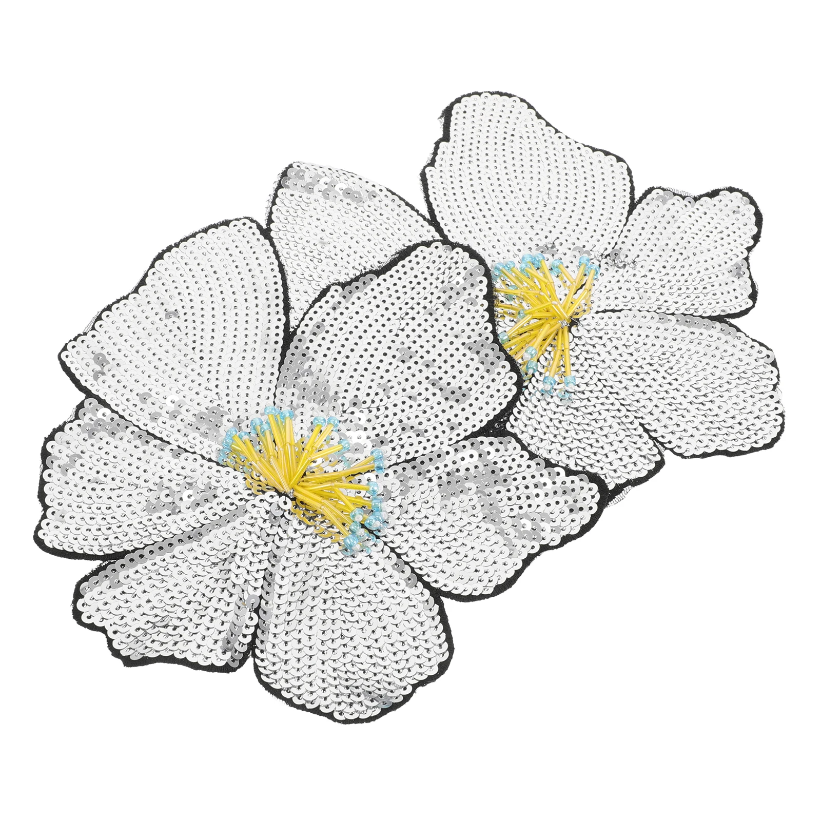 

2pcs Sequin Floral Patch Beaded Flower Sew-on Patches Clothing DIY Applique Vibrant Colors Stage Costumes Embroidered