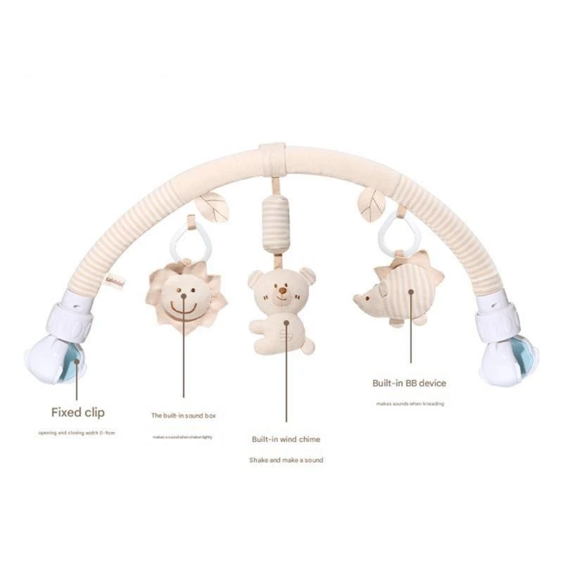 لعبة قطيفة معلقة تنموية للرضع، مشبك عربة أطفال آمن، تصميم قابل للغسل، 15UB #3