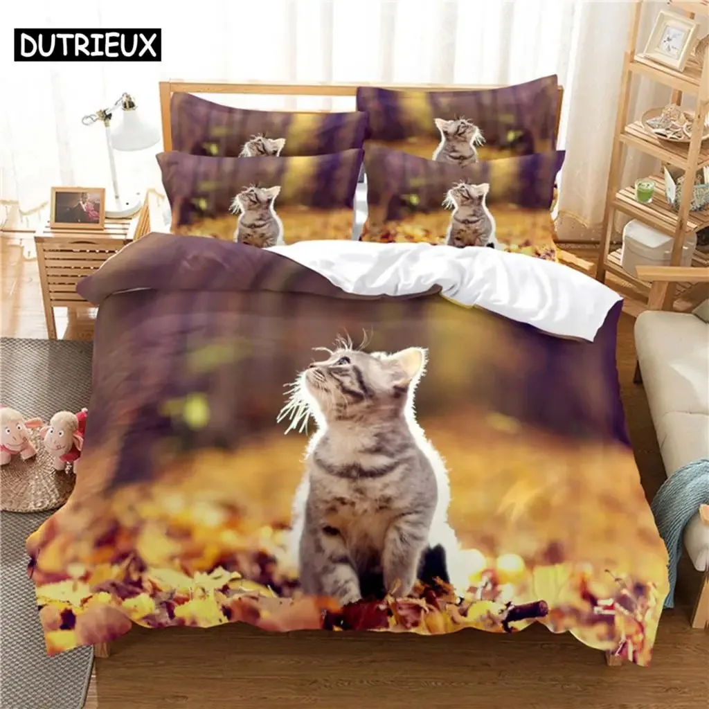 Lovely Cat Bedding Set Duvet Cover Set 3d Bedding Digital Printing Bed Linen Queen Size Bedding Set Fashion Design