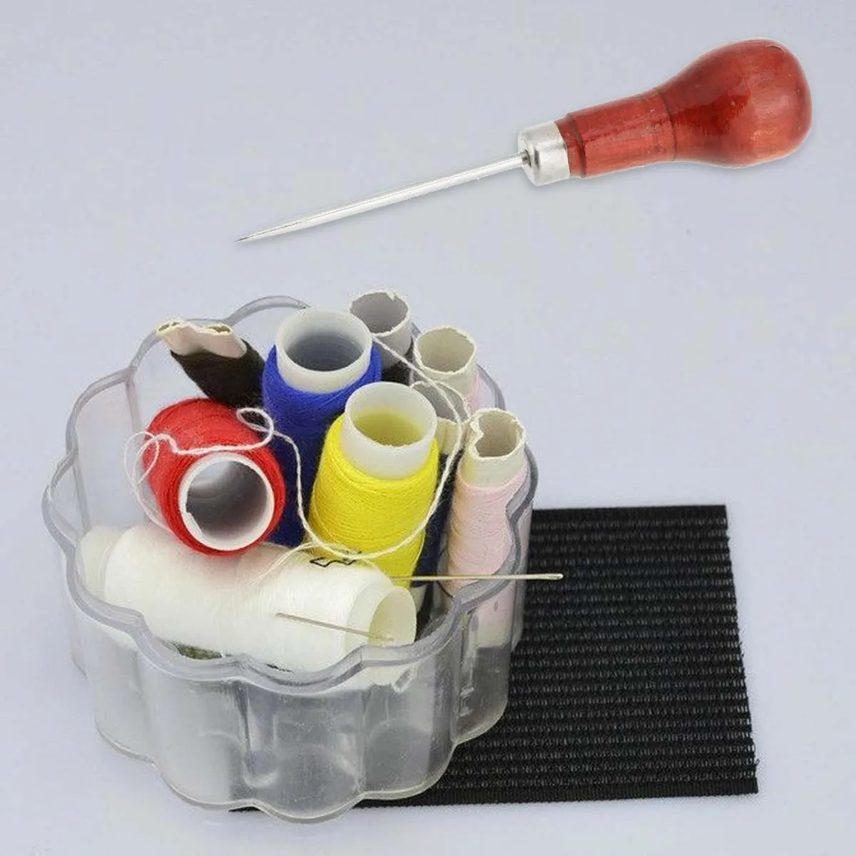 

Wood Handle Awl Tool Sewing Accessories Professional Stitching Awl DIY Repair Kit for Canvas Upholstery Carpet Tent