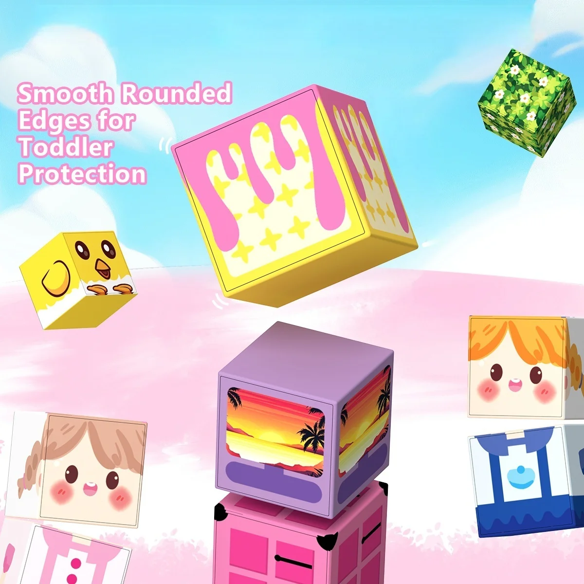 100 stuks magnetische bouwsteen kasteel magnetische kubus bouw- en stapelset STEM-leerspeelgoed, verjaardagscadeau