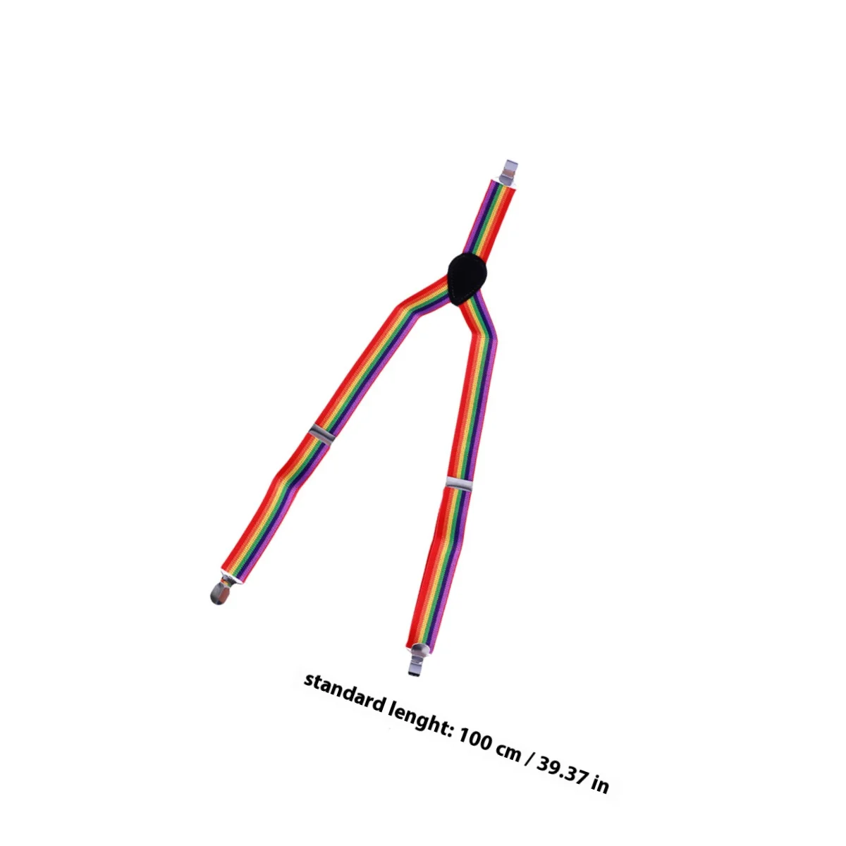 Clip de sangle arc-en-ciel 2,5x65Cm, bretelles élastiques réglables pour enfants et adultes, Clips à rayures colorées en Polyester pour fête d'halloween