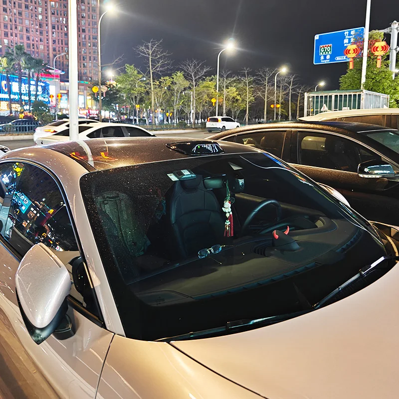 لبورشه تايكان تصفيف السيارة رادار الليزر غطاء الزخرفية برو سقف أسود غطاء الرادار الأسود التكنولوجيا لوازم السيارات الأساسية #3