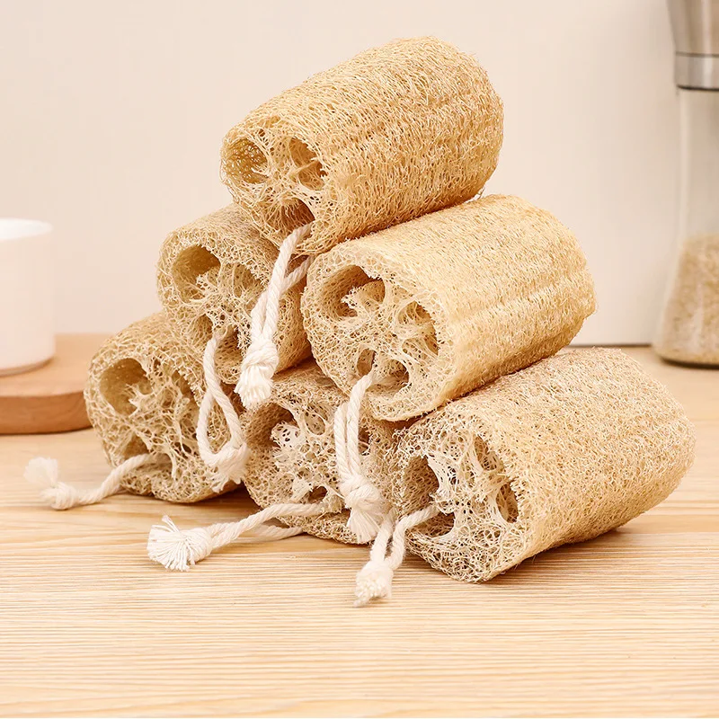 

Natural loofah household towels, kitchen pot and bowl cleaning brushes, hot-selling items, 2 pieces