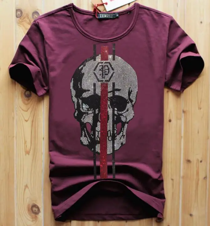 S-6XL Anime Men Dress TShirts Rhinestones Man Summer Fashion T-Shirts Streetwear Men\'s Clothing