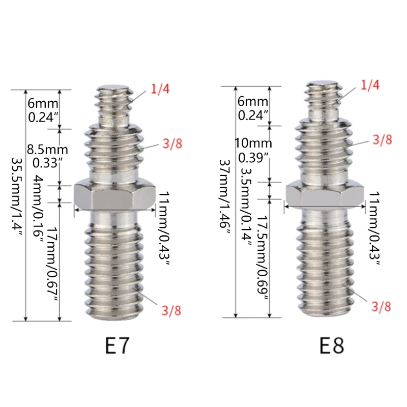 L74b 1/4 macho para 3/8 fêmea tripé parafuso adaptador montagem conversão liberação rápida para câmera monopé suporte luz