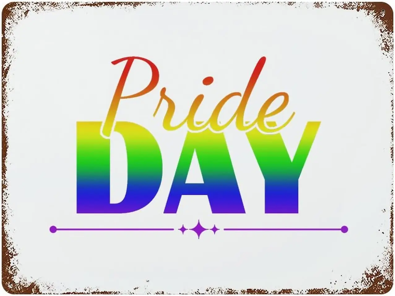 Vintage Farmhouse Decorative Aluminum Tin Metal Signs,Pride Day Rainbow LGBTQ Pride Sign for Living Room Bedroom Decor,Ret