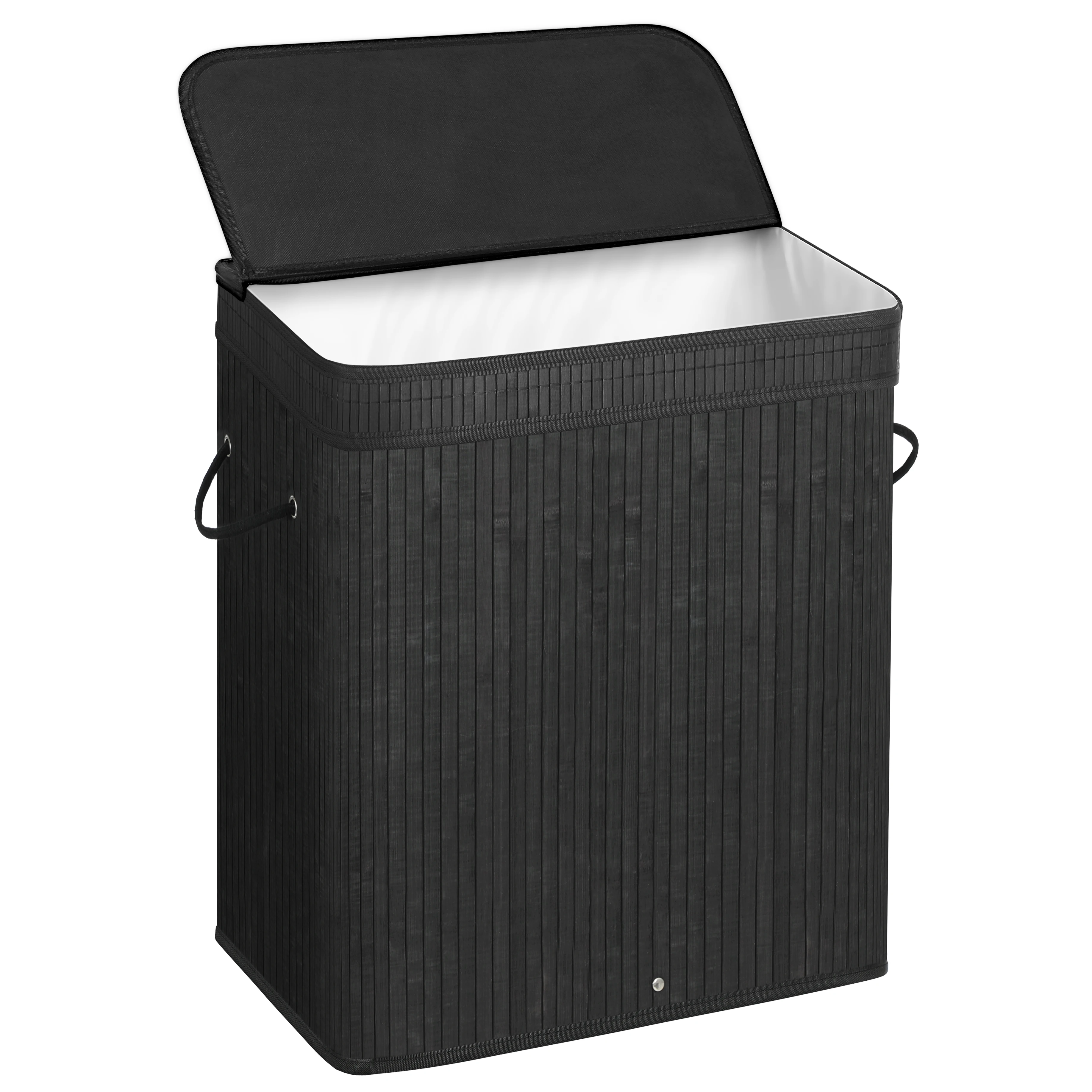 

SONGMICS Laundry Hamper with Lid, Bamboo Laundry Basket, Removable Machine Washable Laundry Basket, with Handles, 26.4-Gallons