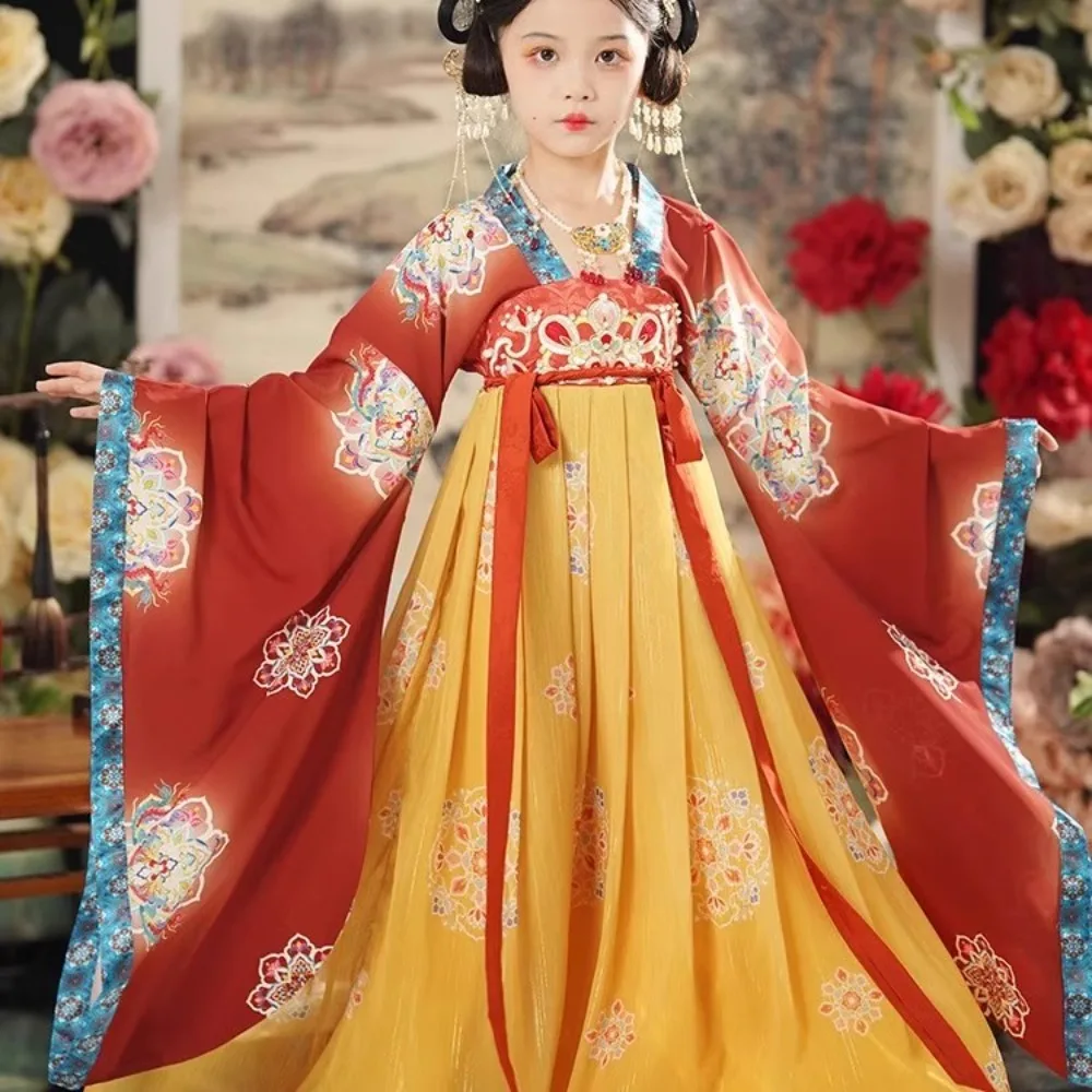Hanfu – vêtements de danse féerique pour filles, vêtements pour enfants, robe chinoise de Style ethnique, Costumes de Cosplay, vêtements de danse sur scène