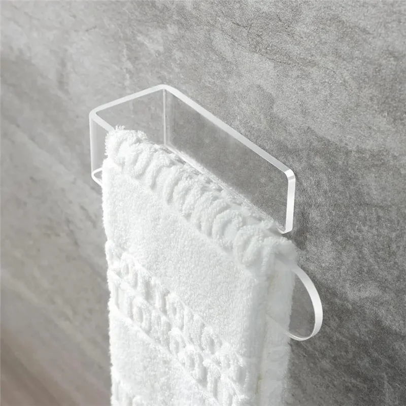

J1UL1N 2PCS U Shape Bathroom Acrylic Towel Bar Hand Towel Holder, Self Adhesive Towel Rack For Bathroom Wall Mounted