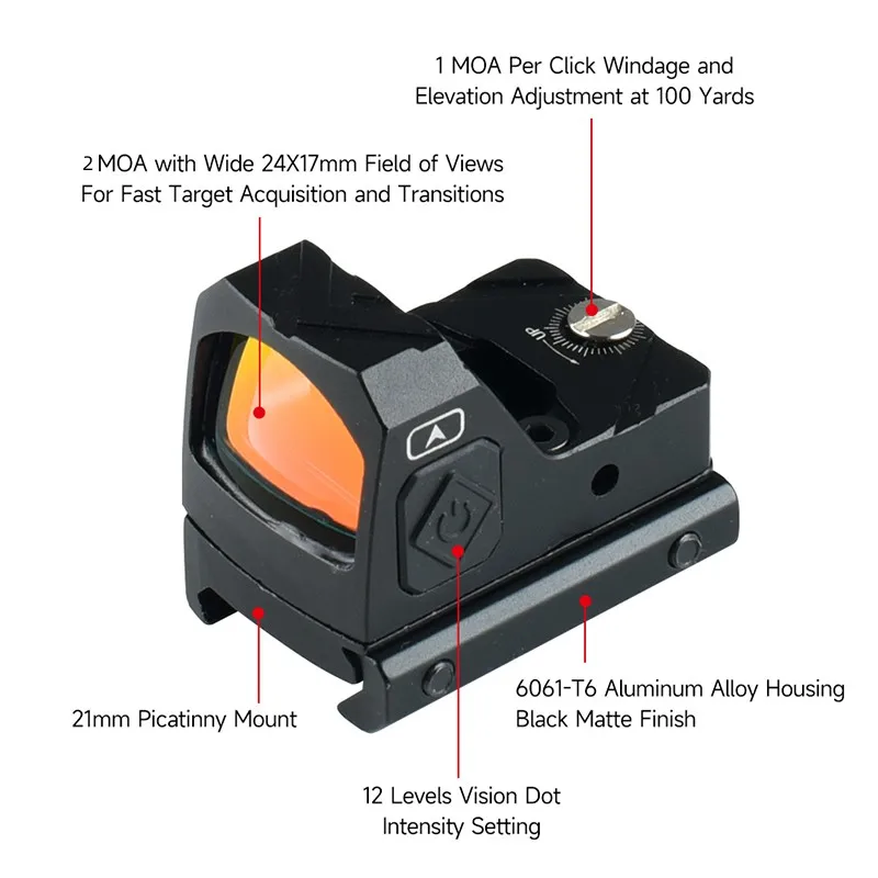 Imagem -03 - Tactical Optical Riflescope Red Dot Scope Sight Hunting Reflex Base de Extensão Multipurpose Fit 2022 mm Trilho Weaver 2moa Dd05k