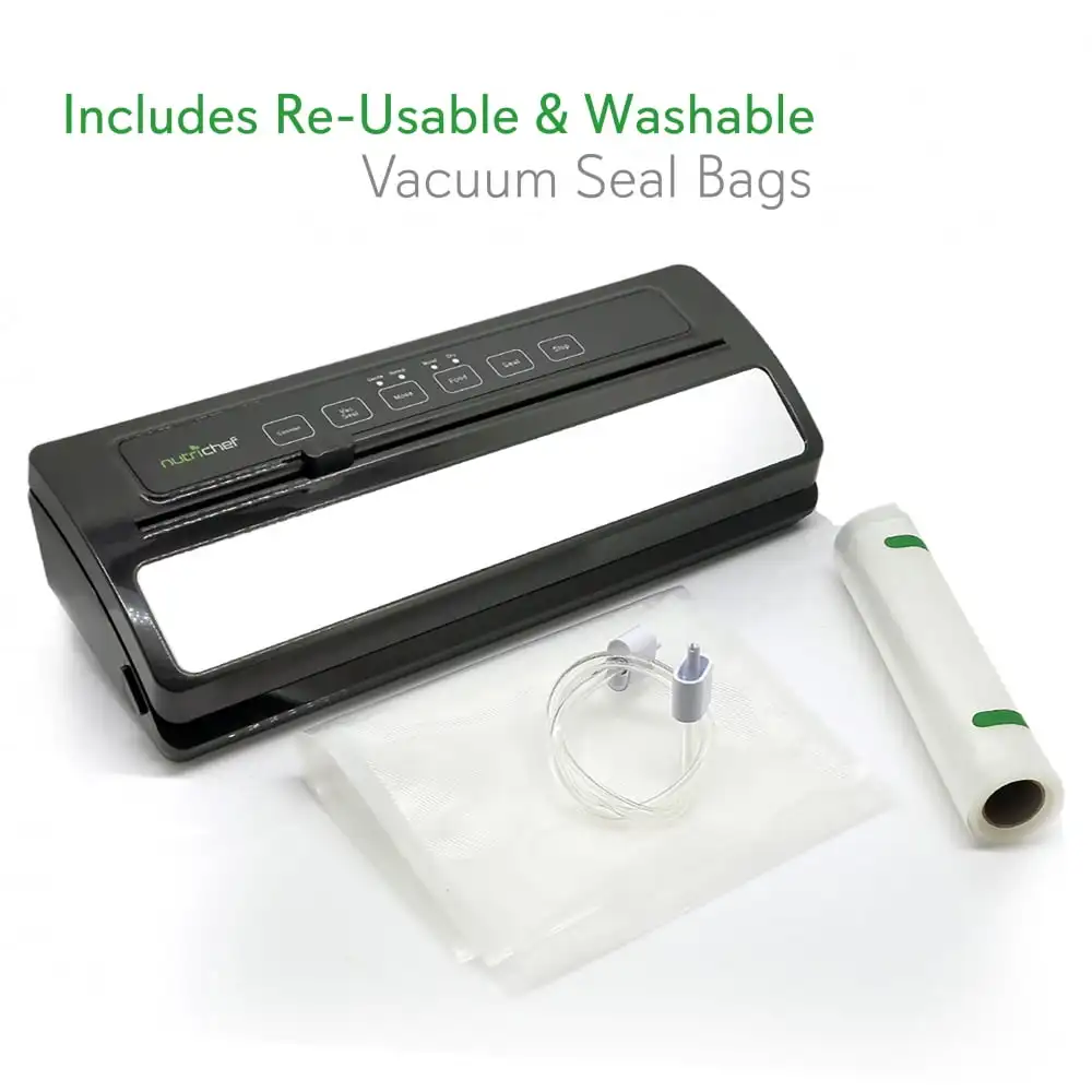 Automatic Food Vacuum Sealer Includes Reusable Vacuum Food Bags Provides Seals for Long Term Use and Durability for Many Years