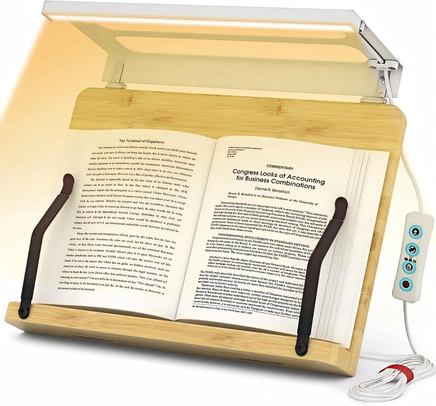

Регулируемая складная подставка для книг с LED-подсветкой для защиты глаз, для чтения и учебы без помощи рук