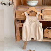Summer new baby clothes for 0-3 years old, cute baby boy and baby girl, rabbit ears, strap, short jumpsuit