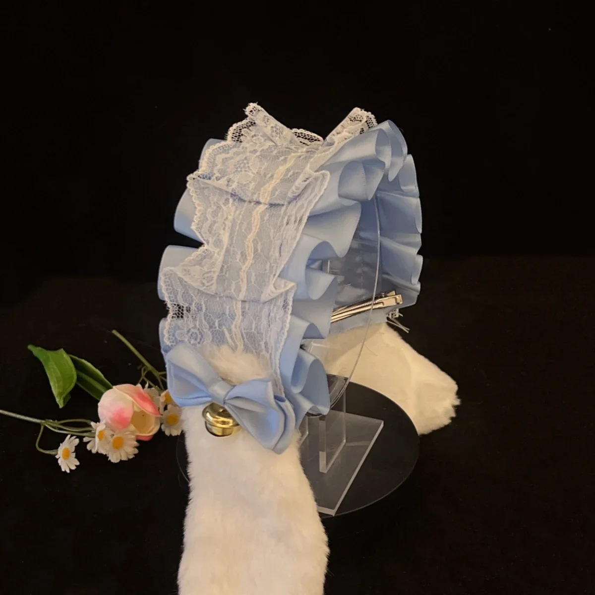 일본 토끼 귀 로리타 레이스 리본 토끼 귀 머리띠 헤어밴드 귀여운 코스프레 헤어 액세서리 D840