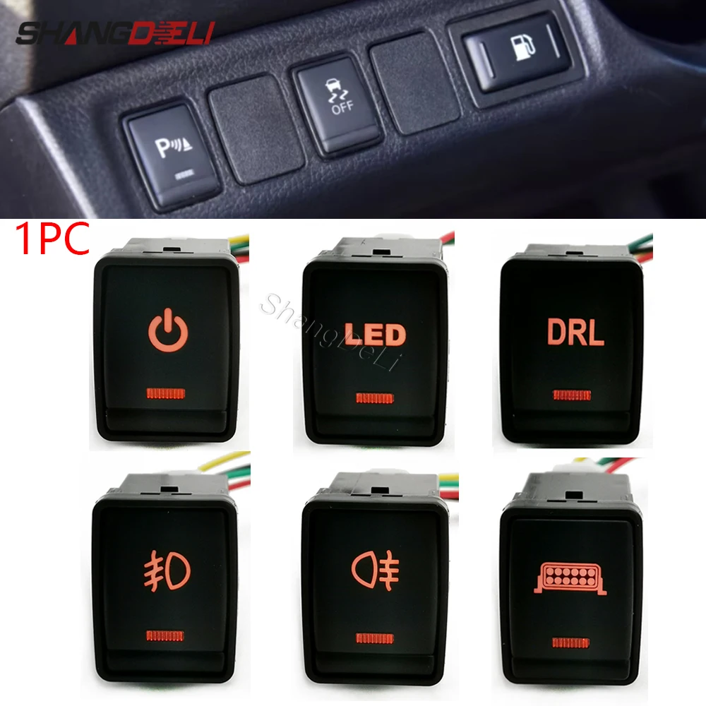 1Pc Led Light fog light DRL Power On Off Spotlights Switch Button for Nissan X-Trail T32 2014 - 2020 Qashqai J11 2015 2016