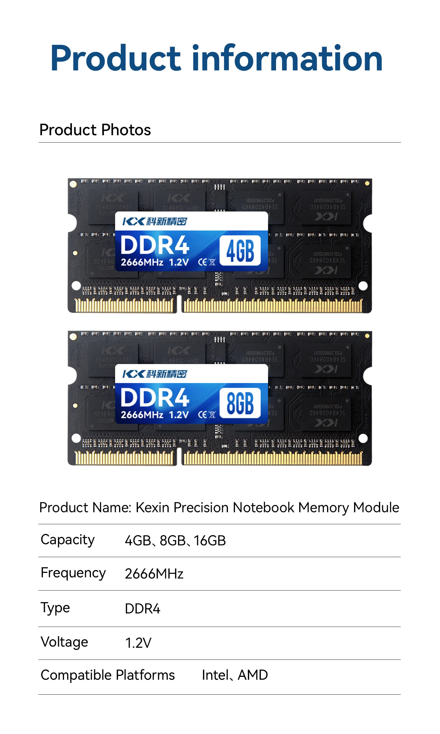 New Original Factory DDR4 Laptop RAM 4GB 8GB 16GB 32GB 2666MHz 1.2V  for Gaming Work High-Speed Professional OEM ODM Ram Memory - view 6