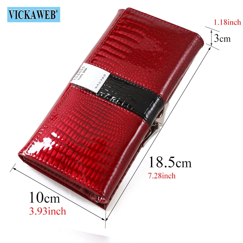 Free Gift 2022 New Diamonds Women\'s Patent Leather Wallet Long Fashion Patchwork Money Bag Ladies Purse Card Holder AE207-1