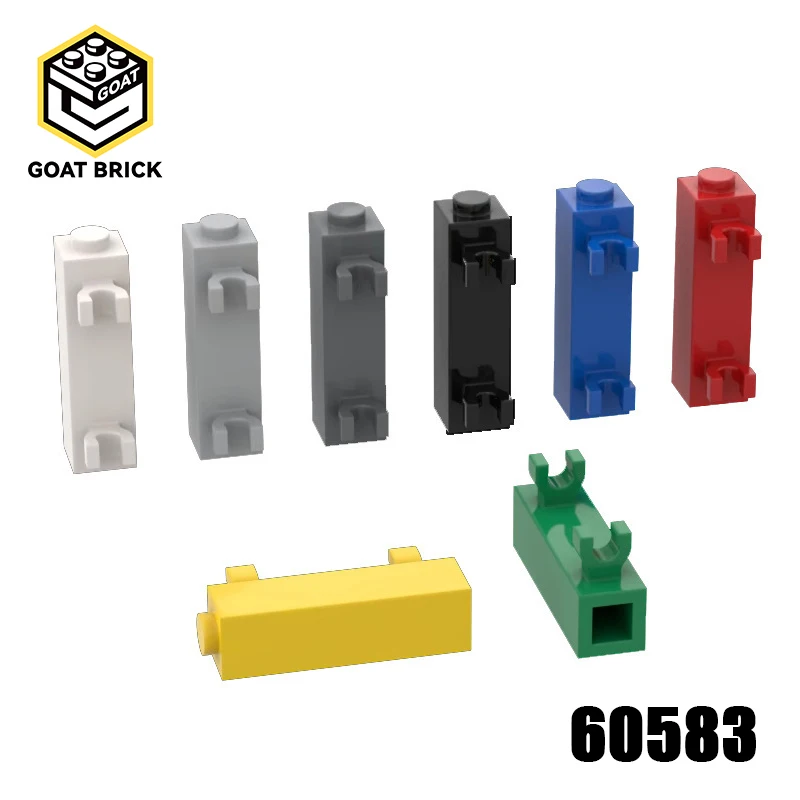

10Pcs MOC Parts 60583 Brick Special 1 x 1 x 3 with 2 Clips Vertical Compatible Bricks DIY Building Blocks Particle Kid Brain Toy