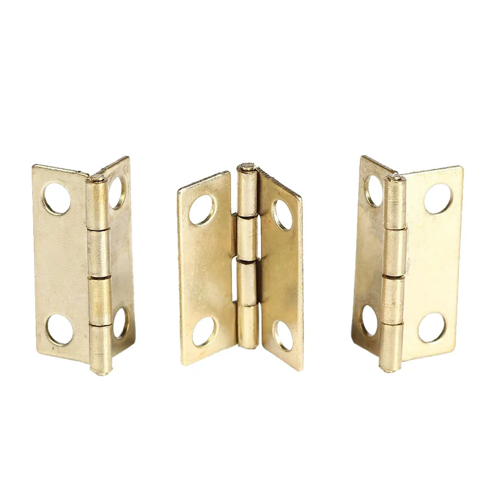 30Pcs Steel Mini Golden Hinges 18x15mm Perfect for Jewelry Box Repair Cabinet Drawer Storage Steel Hinges Drawer Hinge