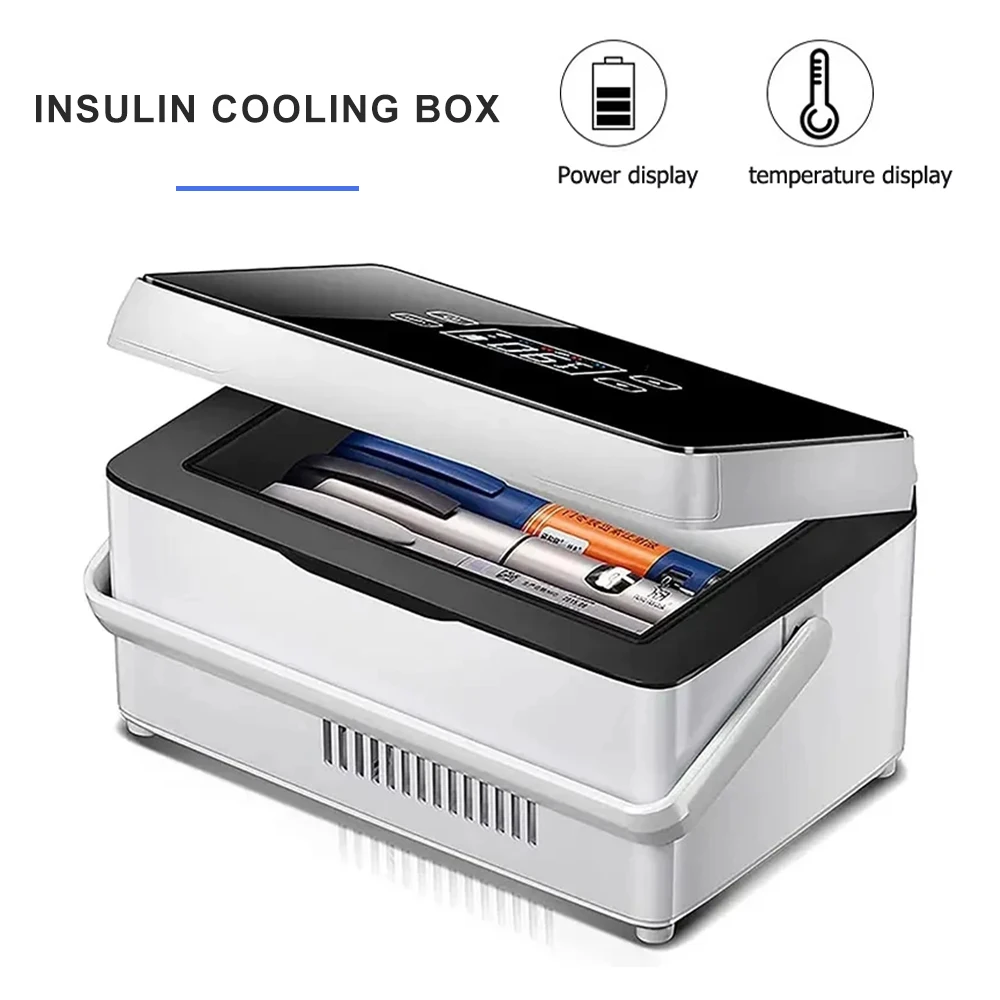 Portable Mini Insulin Refrigerator USB Charging Freezer Touch Large Canacity Cool Box For Home Car Travel Temperature Pill Box