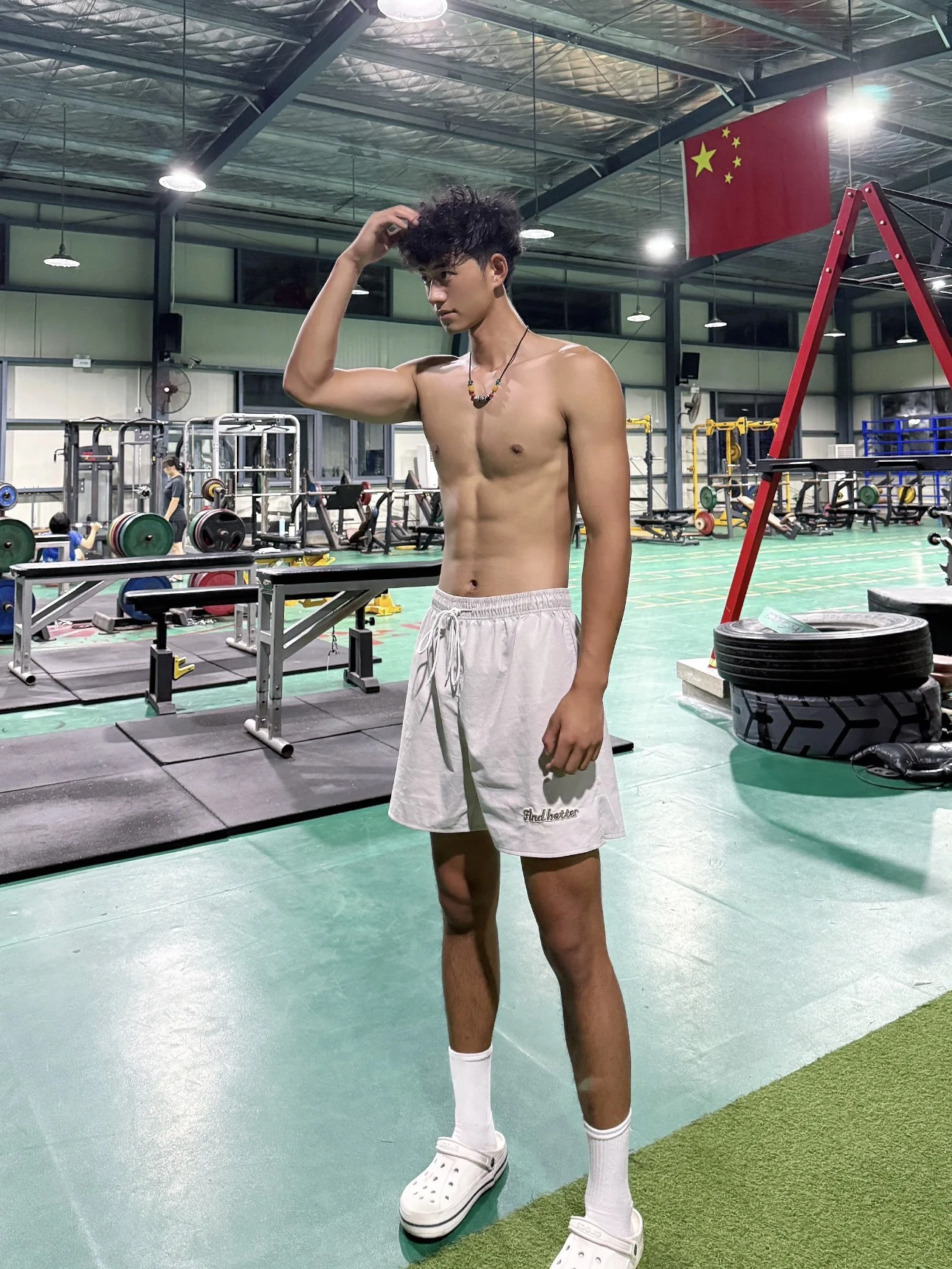 

Модные американские летние спортивные мужские повседневные свободные универсальные брюки Fitn Qui Dry Baskeall Four Five Split Pants