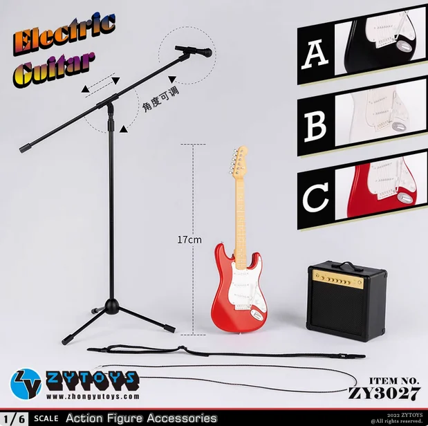1/6 Doll Bjd Soldier Doll Huangjiaru Electronic Guitar Rock Plastic Electric Guitar