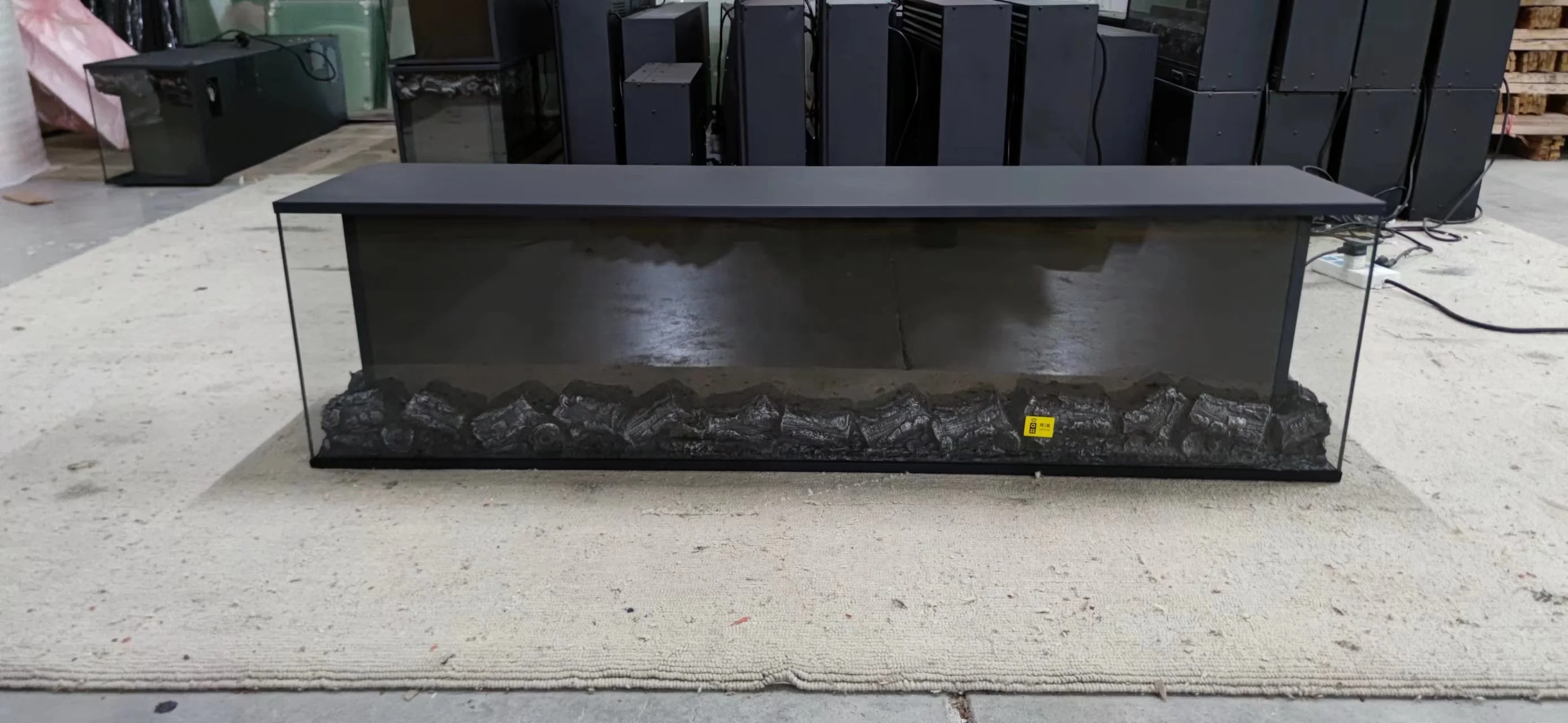 【ساخن】سخانات كهربائية حديثة للحائط، مكان إطفاء، 3 مواقد كهربائية من جانب 40 50 60 70 80 90 100 بوصة، إدراج مصباح ليد لهب Eff